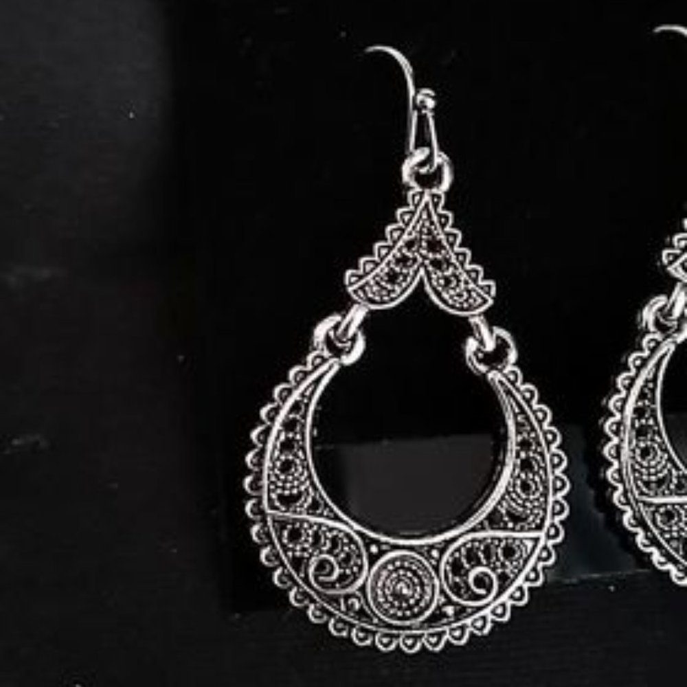 Sterling Silver Boho Earrings J-837 - Picture 2 of 2